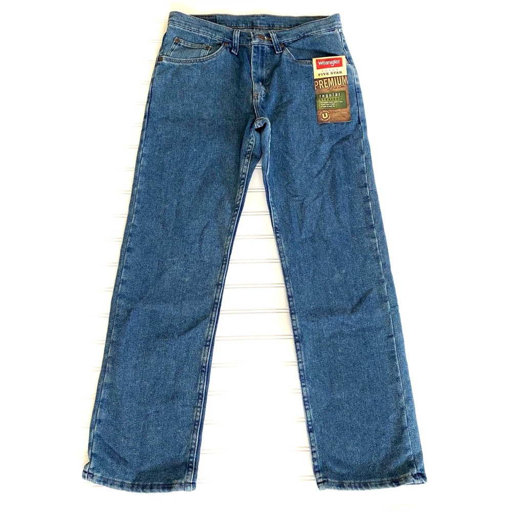 NWT Wrangler Men's 5-Star Premium Denim Regular Straight Jeans Size 31 x 30